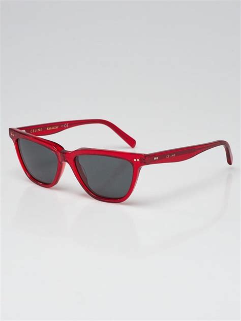 Celine Red Clear Acetate Frame Sunglasses